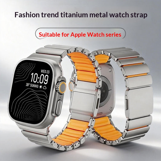 Titanium Metal Magnetic Clasp Watch Strap for Apple Watch Ultra 3 | 42/44/45/46/49mm