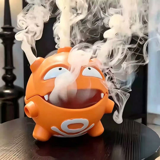 Koffing Multi-Functional Desktop Ornament, 3-in-1 Incense Burner, Ashtray & Storage Box, Cute Cartoon Figurine Home Decor Gift