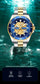 CURREN Men's Skeleton Quartz Watch – Two-Tone Stainless Steel Diver Style