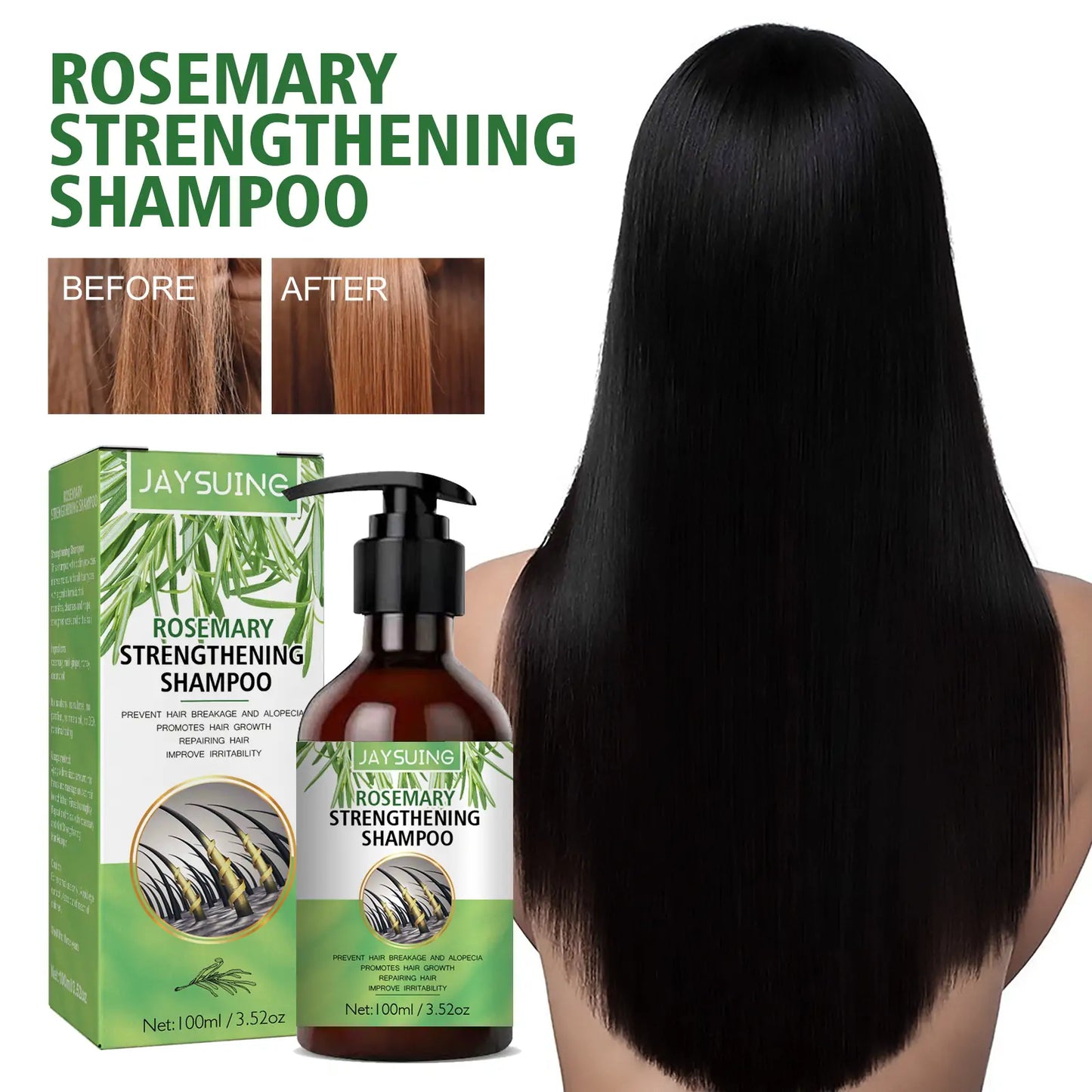 Jaysuing Rosemary Shampoo – Anti-Hair Loss, Oil Control, Volumizing & Smoothing