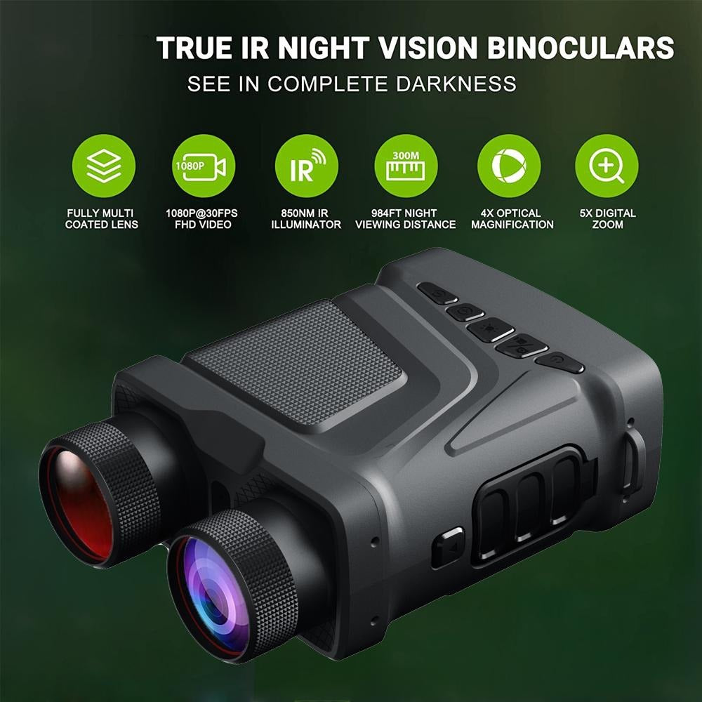 Rechargeable Night Vision Binoculars 850nm Infrared HD 5X Zoom | Hunting Camping