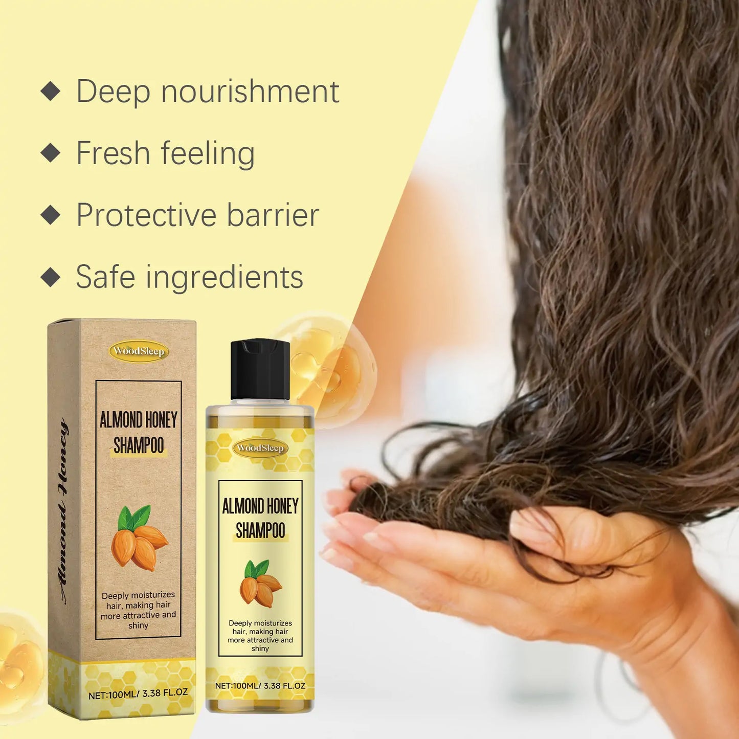 Almond Honey Shampoo – Nourishing Care for Silky, Shiny & Voluminous Hair
