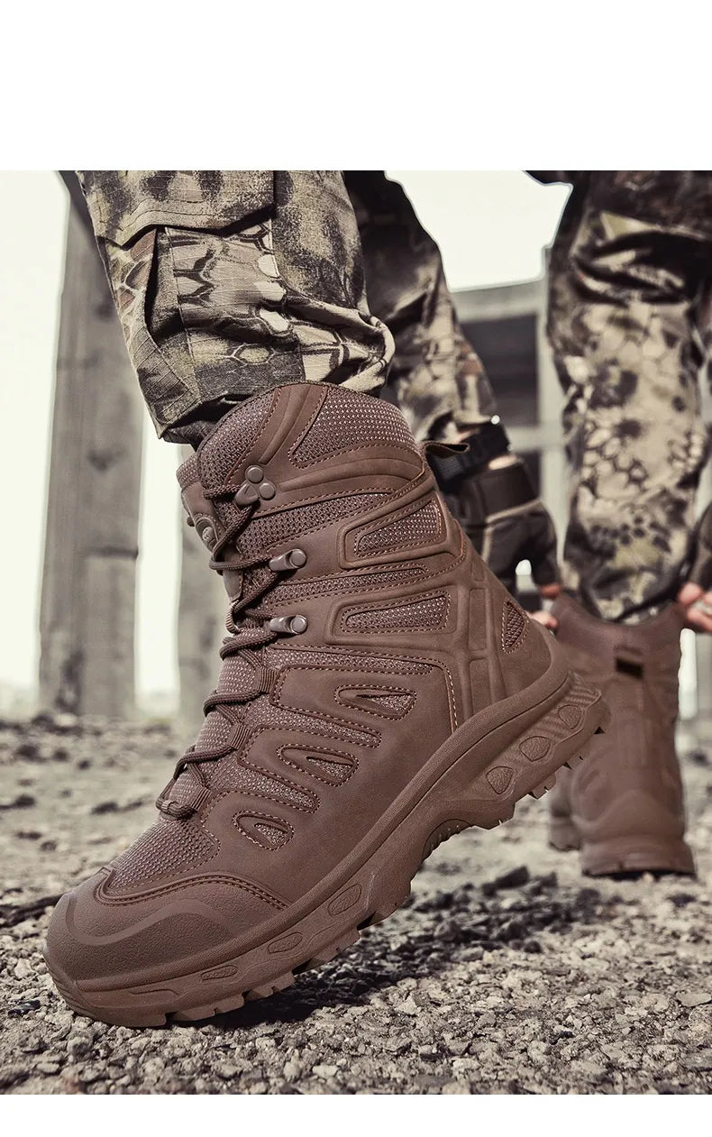 Men's Mid-Top Outdoor Hiking Boots | Anti-Slip Rubber Sole Trekking Shoes EU 39-47