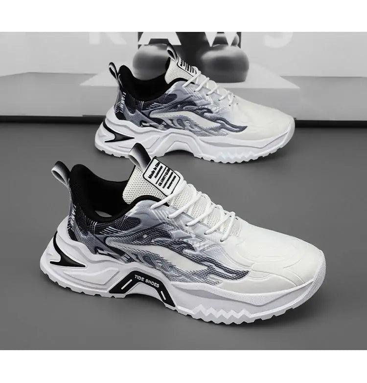 Trendy Casual Athletic Sneakers - Premium Comfort Sports Shoes with Wave Design
