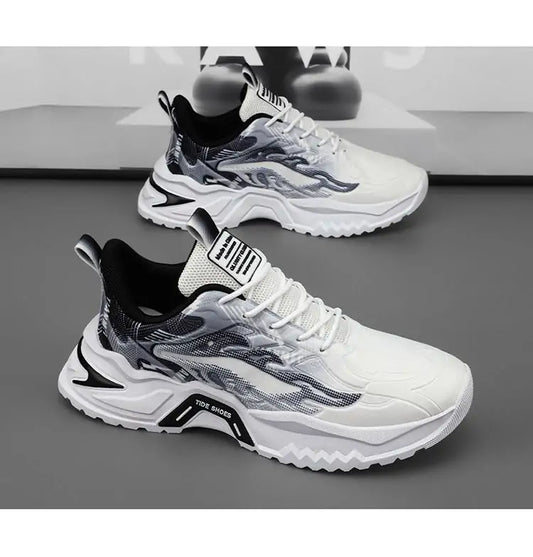 Trendy Casual Athletic Sneakers - Premium Comfort Sports Shoes with Wave Design