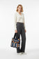 Geometric Pattern Nylon Tote Bag - Modern Design Shoulder Bag