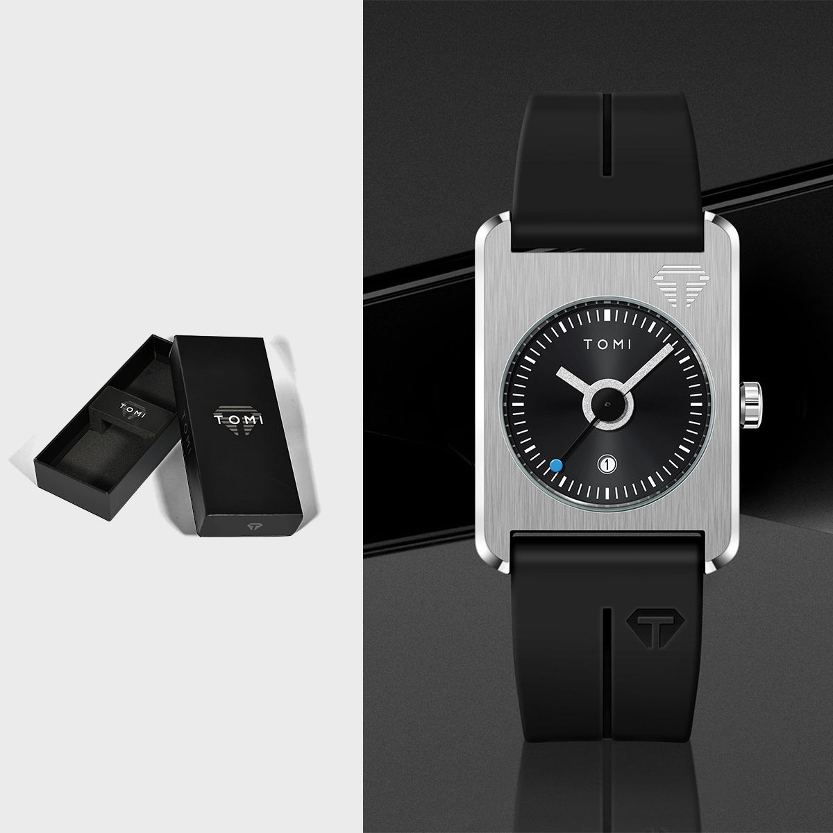Square Calendar Quartz Watch for Men & Women | Sporty Alloy Case Wristwatch