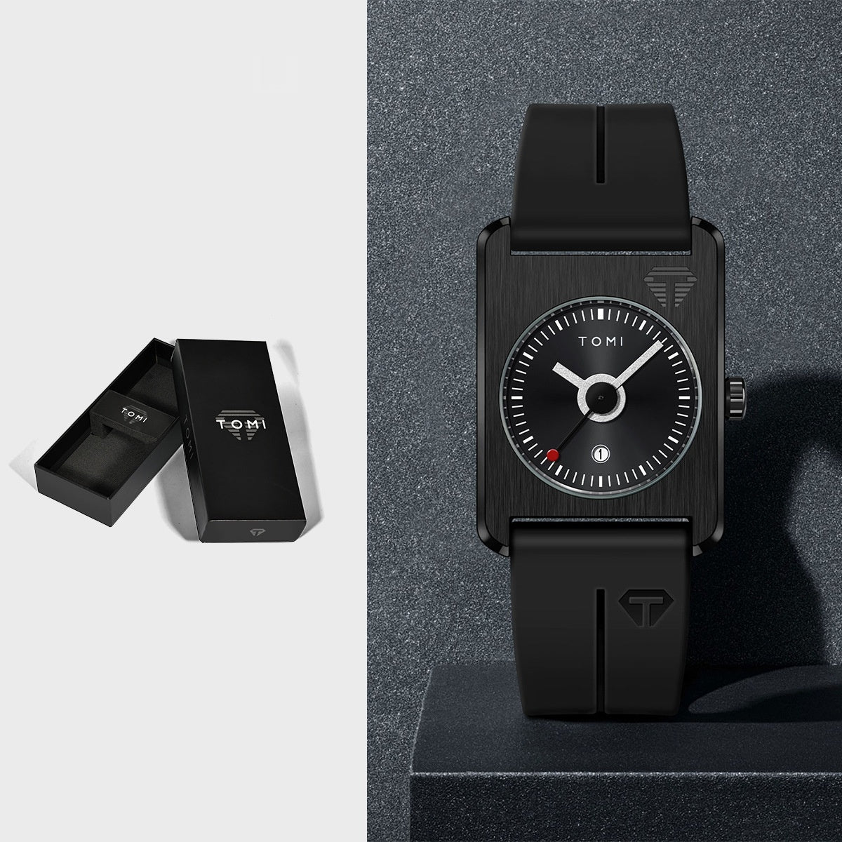Square Calendar Quartz Watch for Men & Women | Sporty Alloy Case Wristwatch