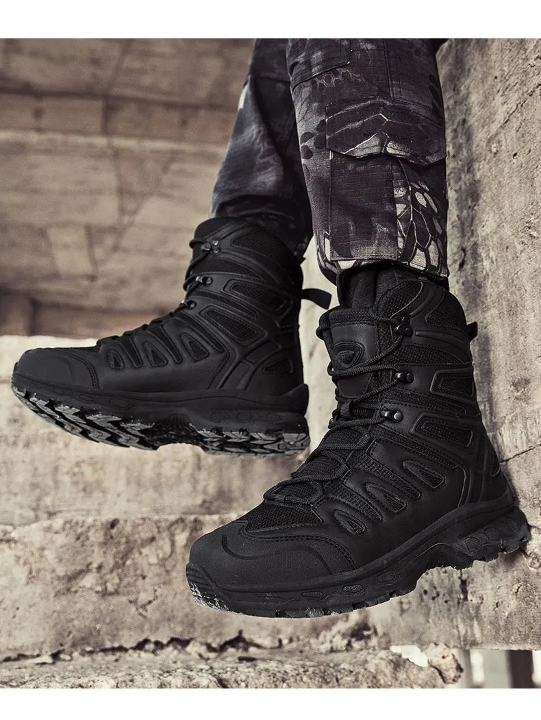 Men's Mid-Top Outdoor Hiking Boots | Anti-Slip Rubber Sole Trekking Shoes EU 39-47