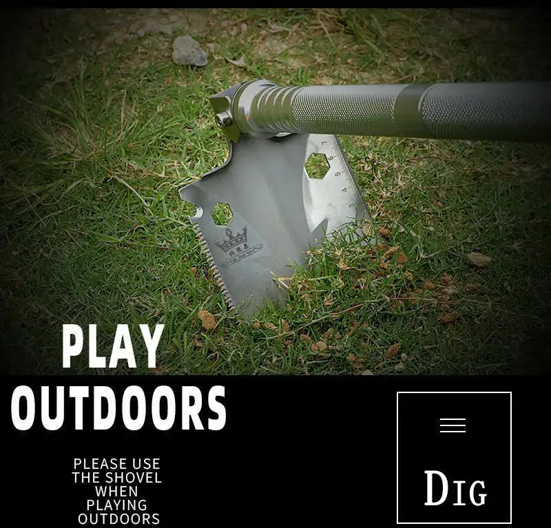 46.45" Stainless Steel Folding Survival Shovel Multi-Tool Kit BEYOND INTERNATIONAL TRADE