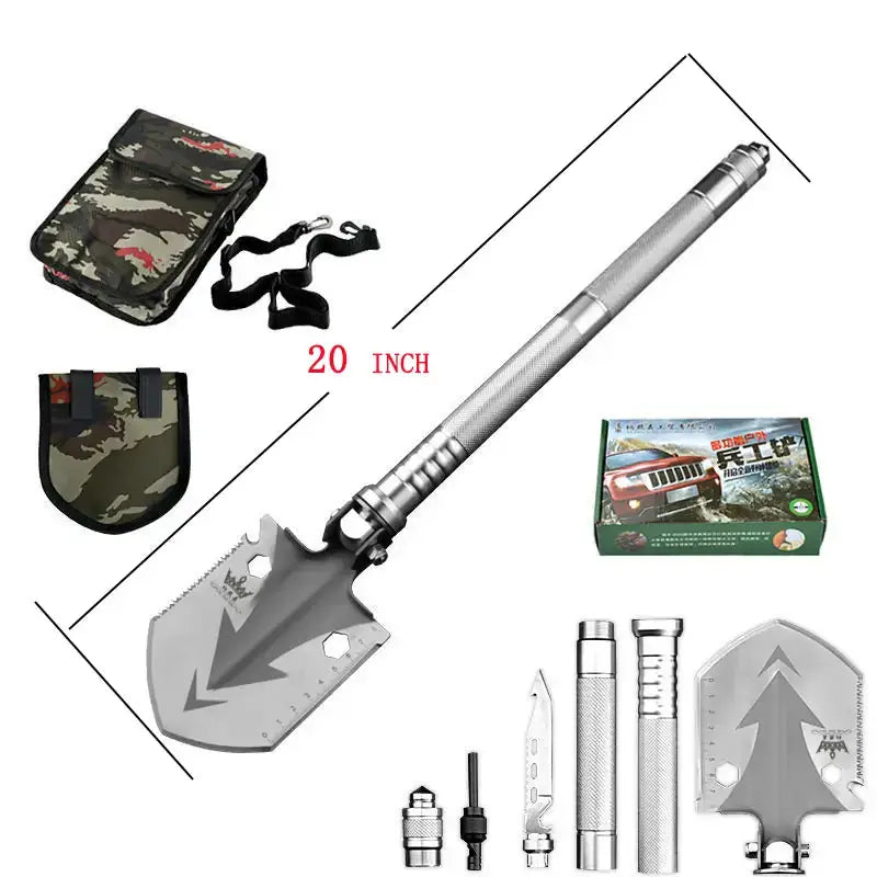 46.45" Stainless Steel Folding Survival Shovel Multi-Tool Kit BEYOND INTERNATIONAL TRADE