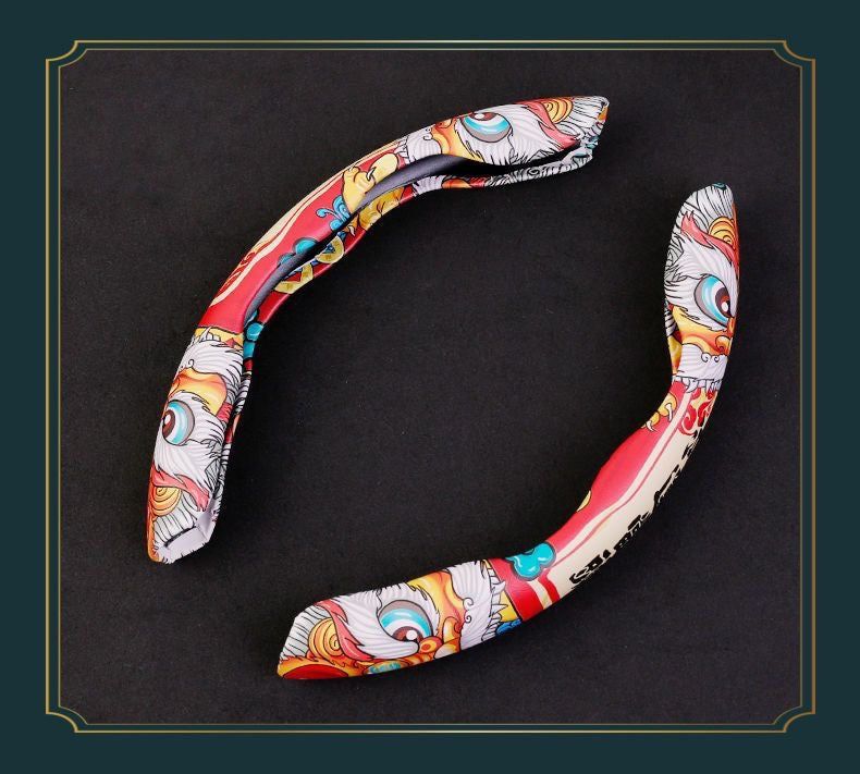 Oriental Cloud Pattern Steering Wheel Cover - Premium Car Interior Decor