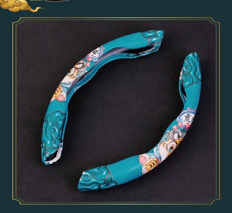 Oriental Cloud Pattern Steering Wheel Cover - Premium Car Interior Decor