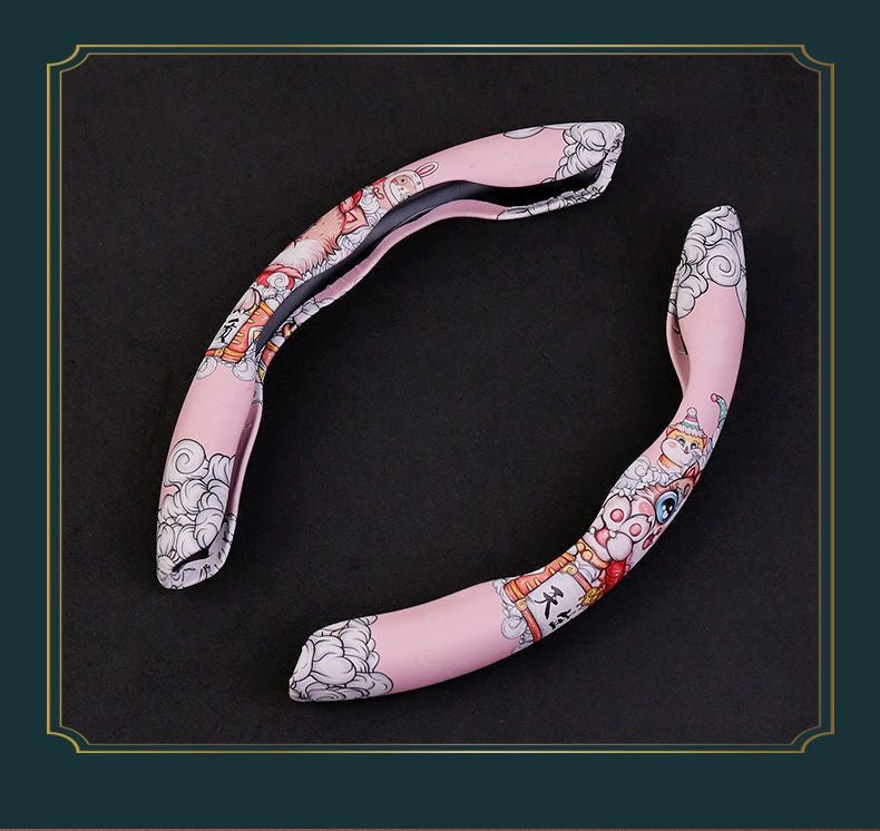 Oriental Cloud Pattern Steering Wheel Cover - Premium Car Interior Decor