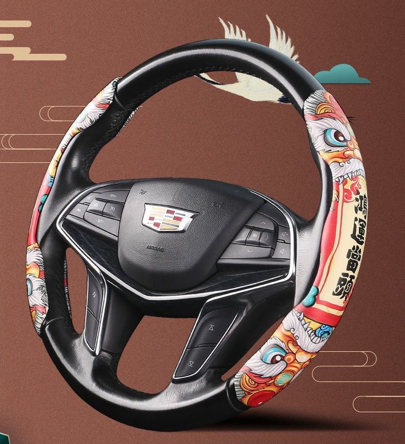 Oriental Cloud Pattern Steering Wheel Cover - Premium Car Interior Decor