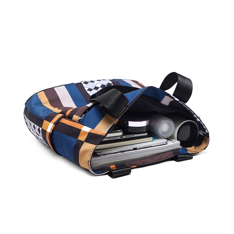 Geometric Pattern nylon Tote Bag - Modern Design Shoulder Bag