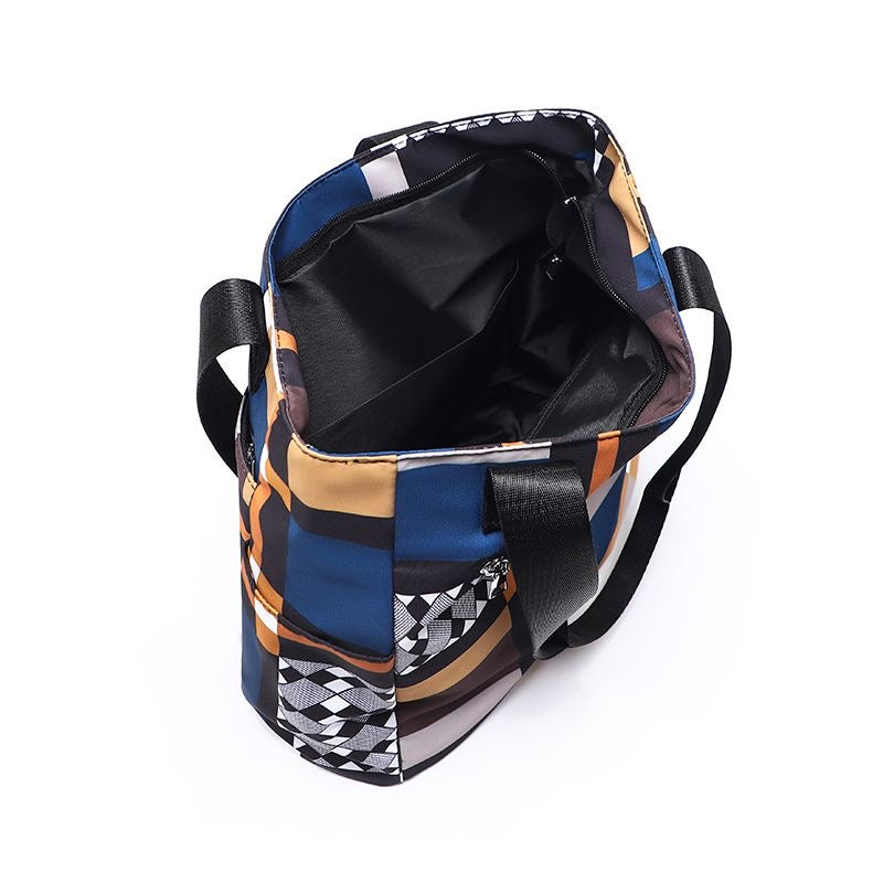 Geometric Pattern nylon Tote Bag - Modern Design Shoulder Bag