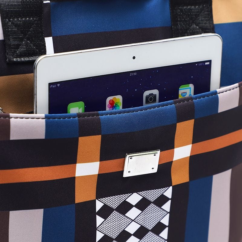 Geometric Pattern nylon Tote Bag - Modern Design Shoulder Bag