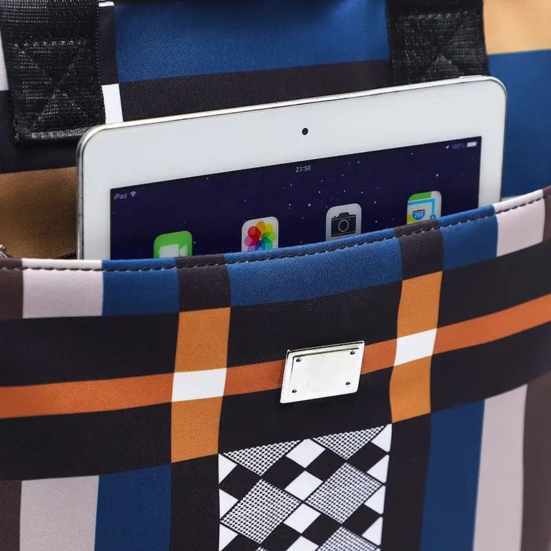 Geometric Pattern nylon Tote Bag - Modern Design Shoulder Bag BEYOND INTERNATIONAL TRADE