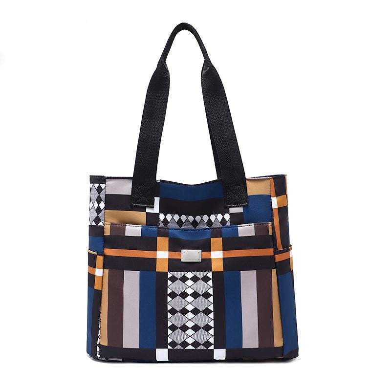 Geometric Pattern nylon Tote Bag - Modern Design Shoulder Bag