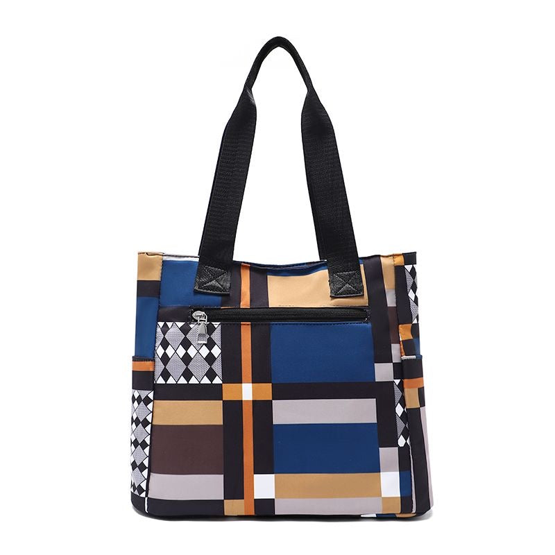 Geometric Pattern nylon Tote Bag - Modern Design Shoulder Bag
