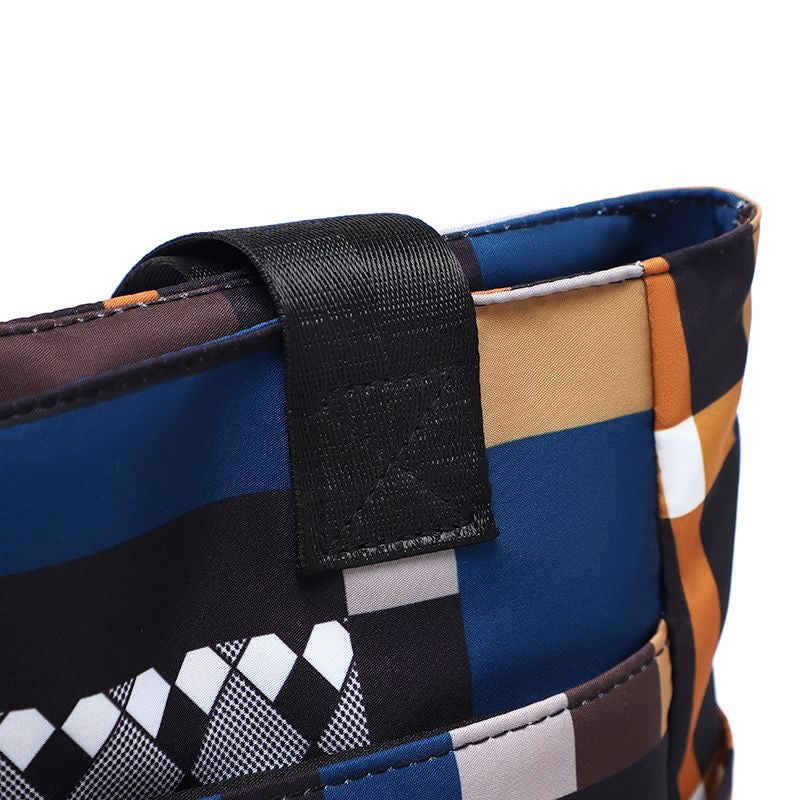 Geometric Pattern nylon Tote Bag - Modern Design Shoulder Bag