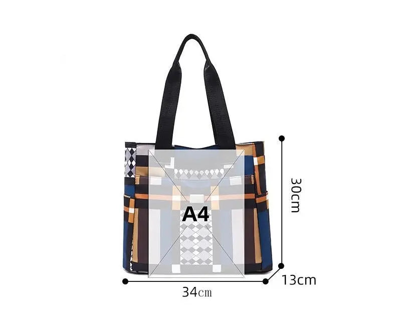 Geometric Pattern nylon Tote Bag - Modern Design Shoulder Bag BEYOND INTERNATIONAL TRADE