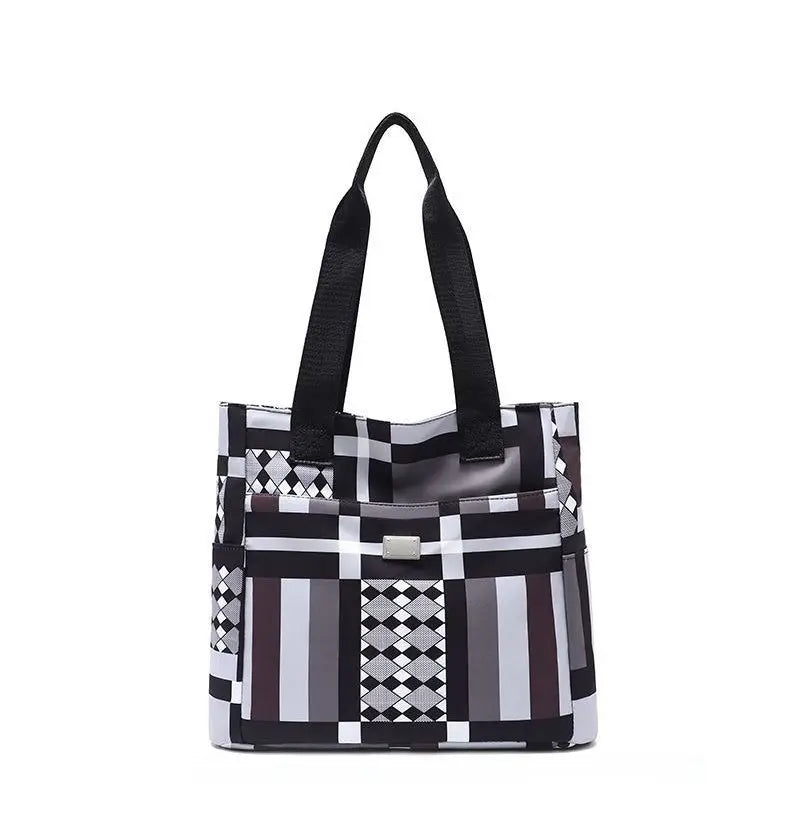 Geometric Pattern nylon Tote Bag - Modern Design Shoulder Bag BEYOND INTERNATIONAL TRADE