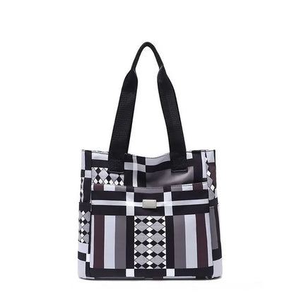 Geometric Pattern nylon Tote Bag - Modern Design Shoulder Bag BEYOND INTERNATIONAL TRADE