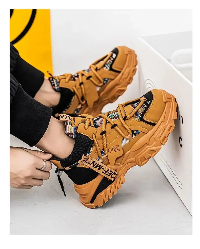 Invisible height-increasing sneakers side view showing hidden lift technology
