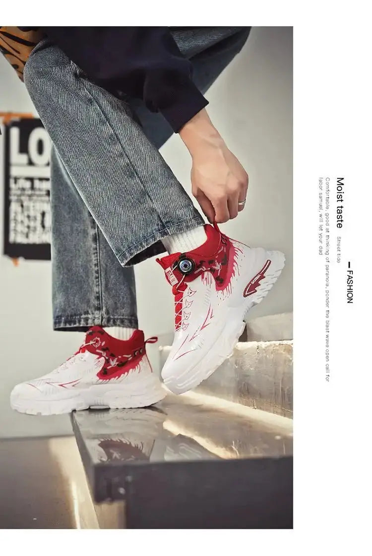 Trendy Elevator Sneakers - Dial Lacing System Height Increasing Shoes 6-10CM BEYOND INTERNATIONAL TRADE