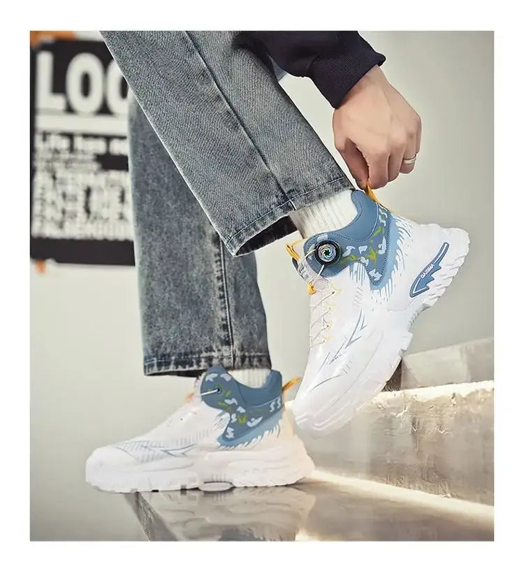 Trendy Elevator Sneakers - Dial Lacing System Height Increasing Shoes 6-10CM BEYOND INTERNATIONAL TRADE