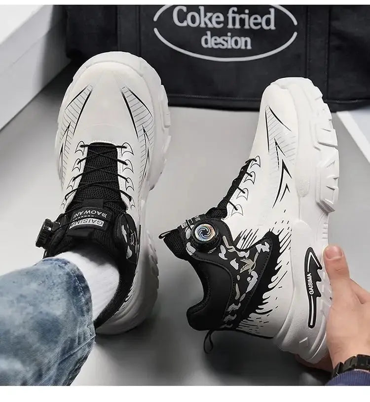 Trendy Elevator Sneakers - Dial Lacing System Height Increasing Shoes 6-10CM BEYOND INTERNATIONAL TRADE