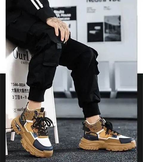Chunky Platform Elevator Sneakers - Retro Style Height Increasing Shoes 6-10CM BEYOND INTERNATIONAL TRADE