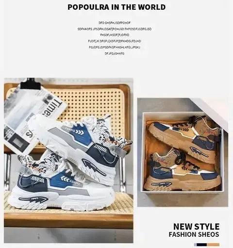 Chunky Platform Elevator Sneakers - Retro Style Height Increasing Shoes 6-10CM BEYOND INTERNATIONAL TRADE