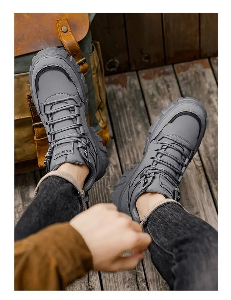 Hidden Height Increase Tactical Boots - Men's Fashion Platform Sneakers