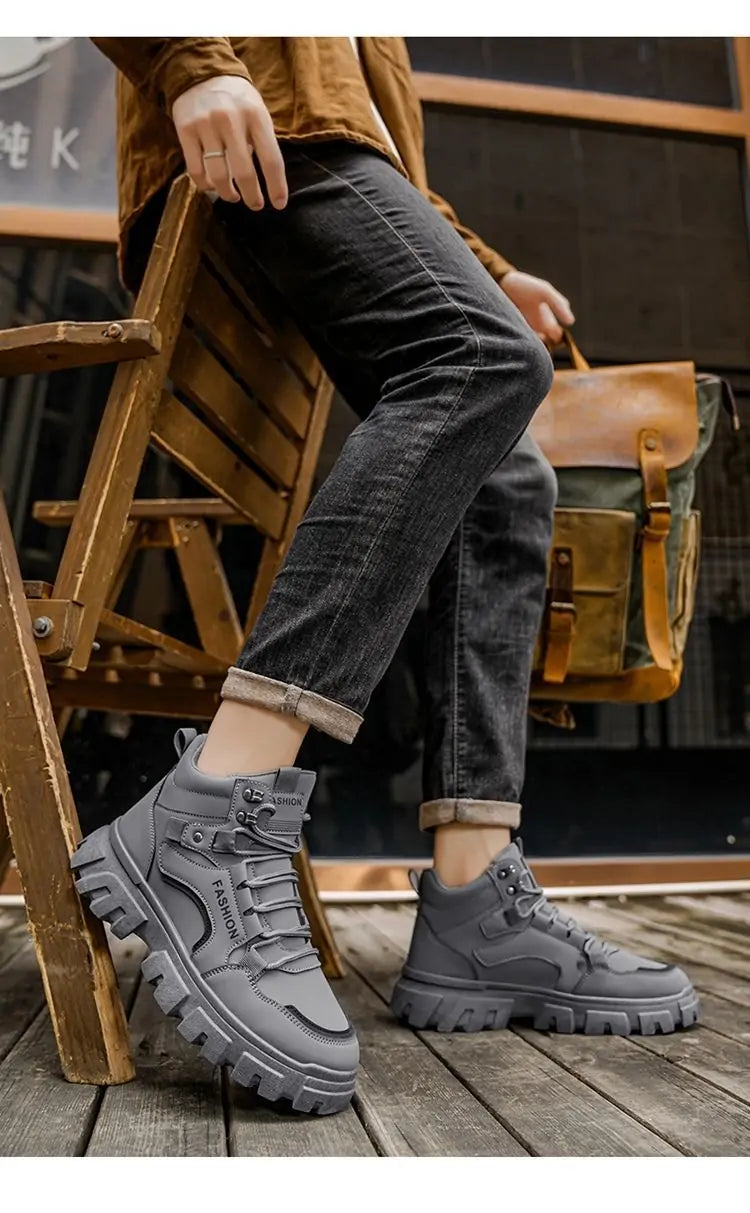 Hidden Height Increase Tactical Boots - Men's Fashion Platform Sneakers
