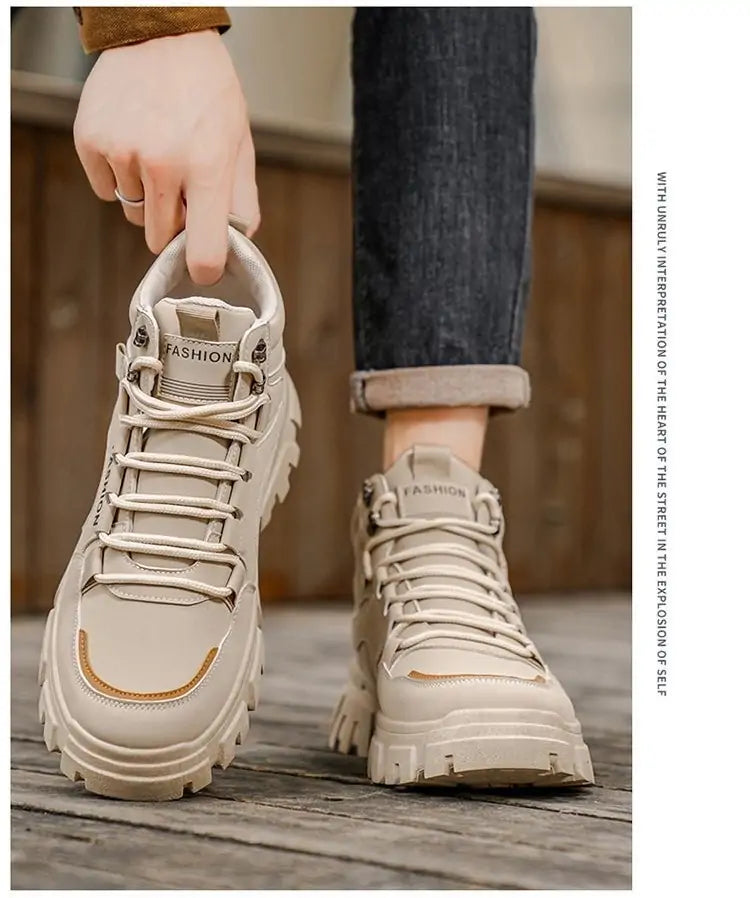 Hidden Height Increase Tactical Boots - Men's Fashion Platform Sneakers