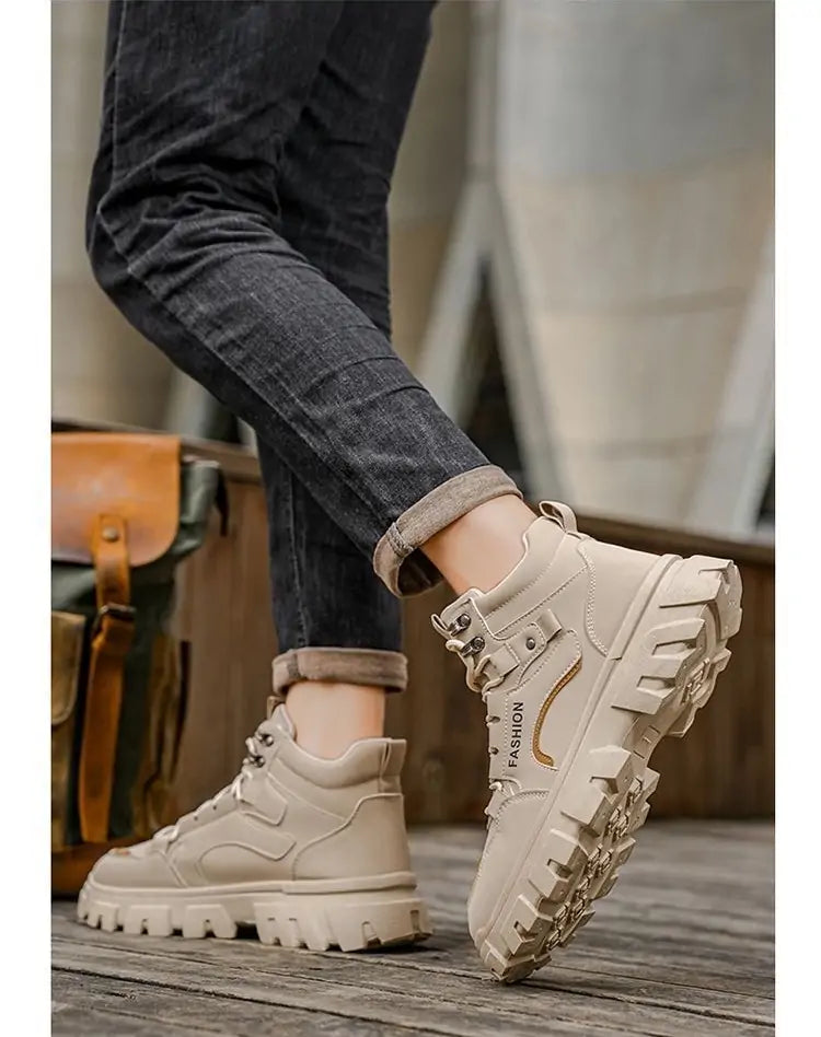 Hidden Height Increase Tactical Boots - Men's Fashion Platform Sneakers