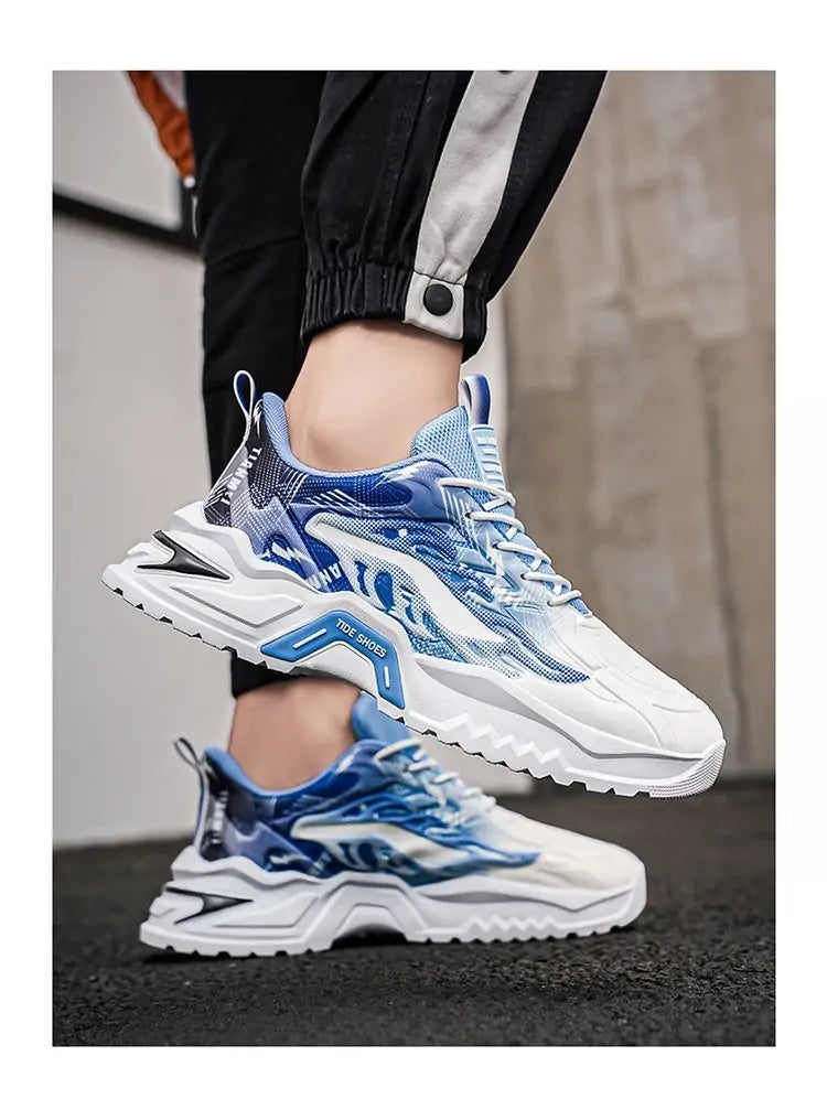 Trendy Casual Athletic Sneakers - Premium Comfort Sports Shoes with Wave Design