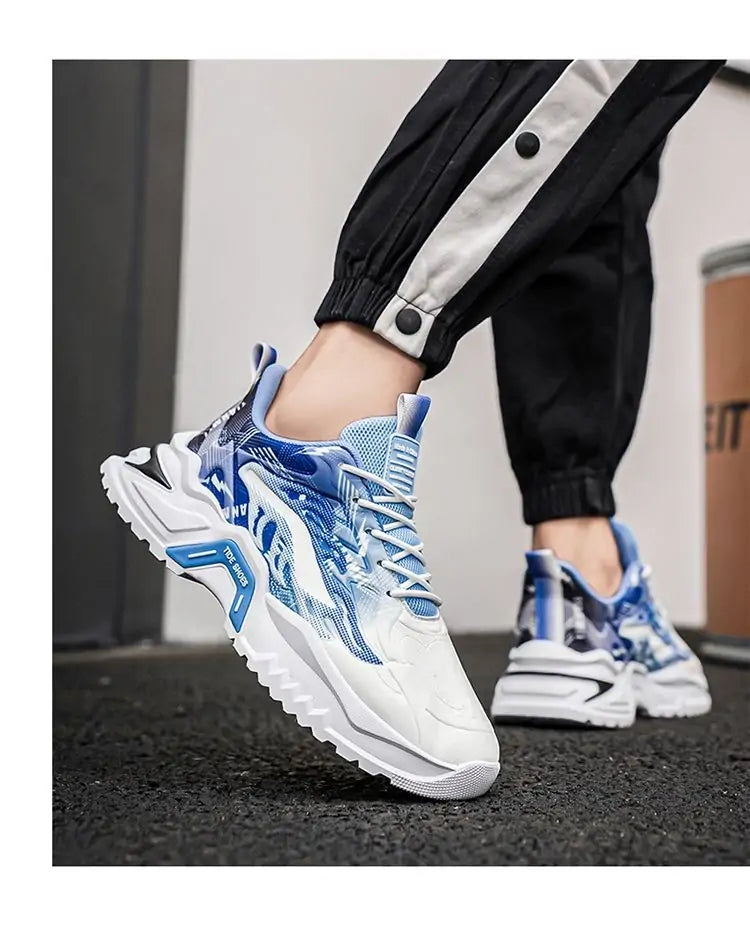 Trendy Casual Athletic Sneakers - Premium Comfort Sports Shoes with Wave Design