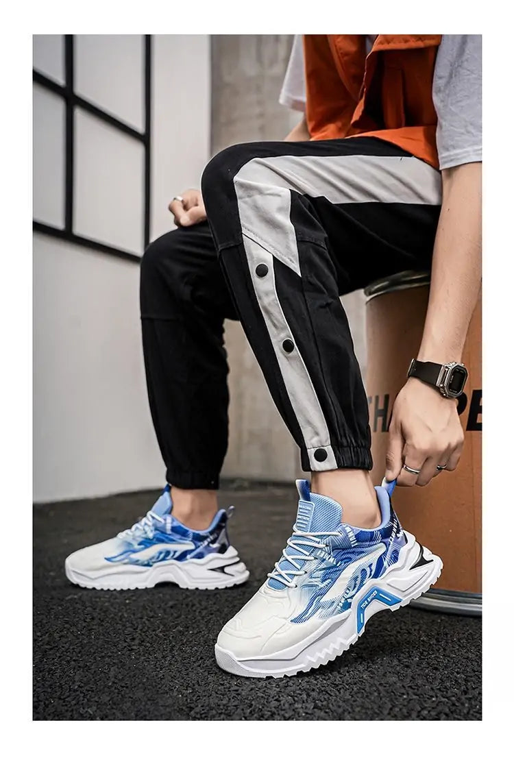 Trendy Casual Athletic Sneakers - Premium Comfort Sports Shoes with Wave Design