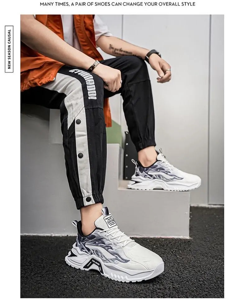 Trendy Casual Athletic Sneakers - Premium Comfort Sports Shoes with Wave Design