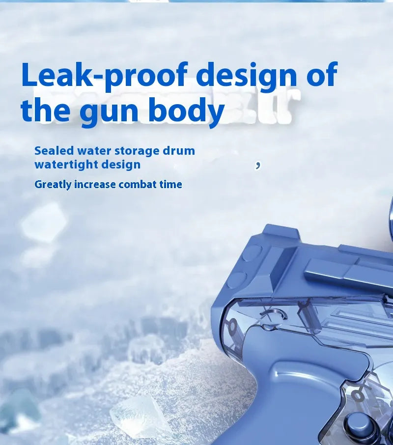 Electric Water Gun with Colored Lights – High-Speed Burst, Large Capacity Drum Magazine