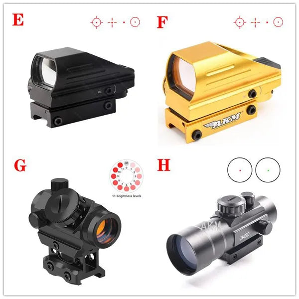 Tactical Reflex Sight Red Green Lighting Reticle Holographic Projected Red Dot Sight Airgun Scope Hunting 11mm/20mm Rail Mount