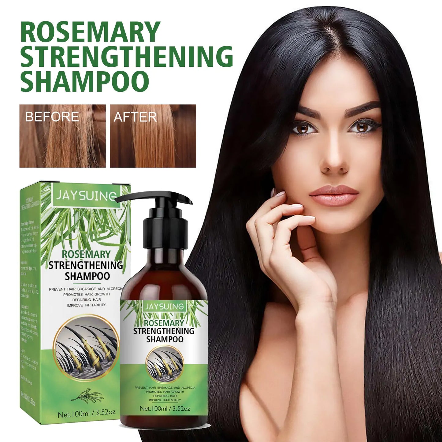 Jaysuing Rosemary Shampoo – Anti-Hair Loss, Oil Control, Volumizing & Smoothing
