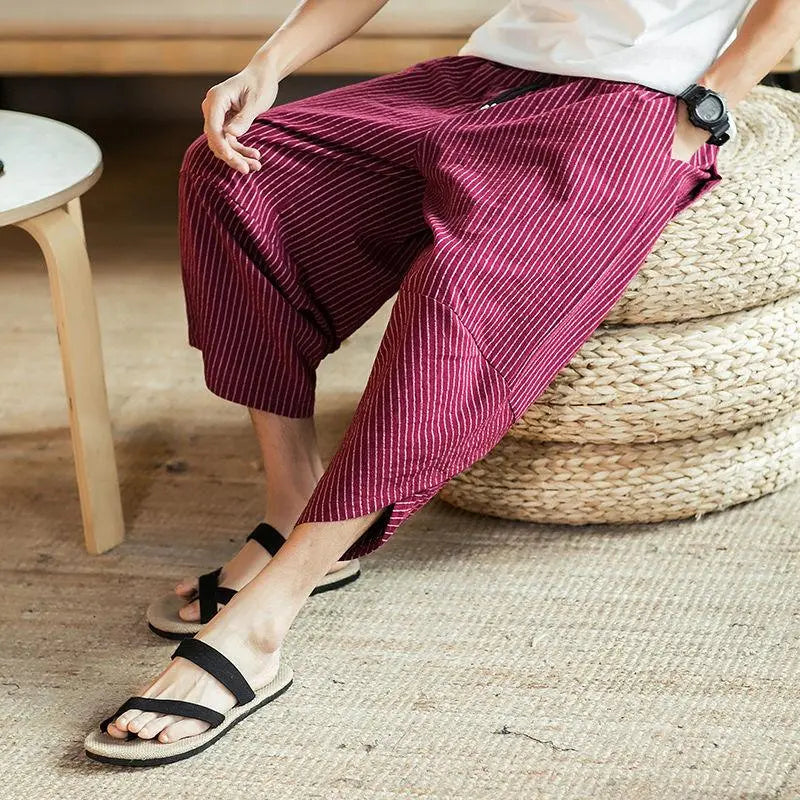 Linen Harem Pants Men - Loose Summer Trousers | Vintage Style Casual Wear BEYOND INTERNATIONAL TRADE