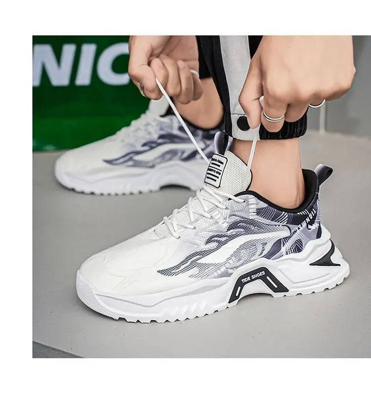 Trendy Casual Athletic Sneakers - Premium Comfort Sports Shoes with Wave Design