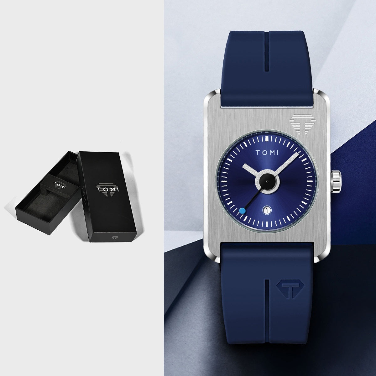 Square Calendar Quartz Watch for Men & Women | Sporty Alloy Case Wristwatch