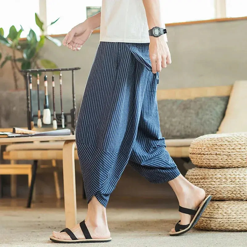 Linen Harem Pants Men - Loose Summer Trousers | Vintage Style Casual Wear BEYOND INTERNATIONAL TRADE